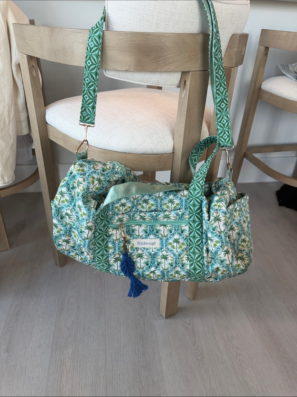 Blackbough Green Floral Quilted Baby Bag with Patterned Straps